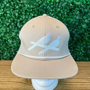 Two Doves Logo Rope 6 Panel Trucker Beige Mens Hat Adult Cap